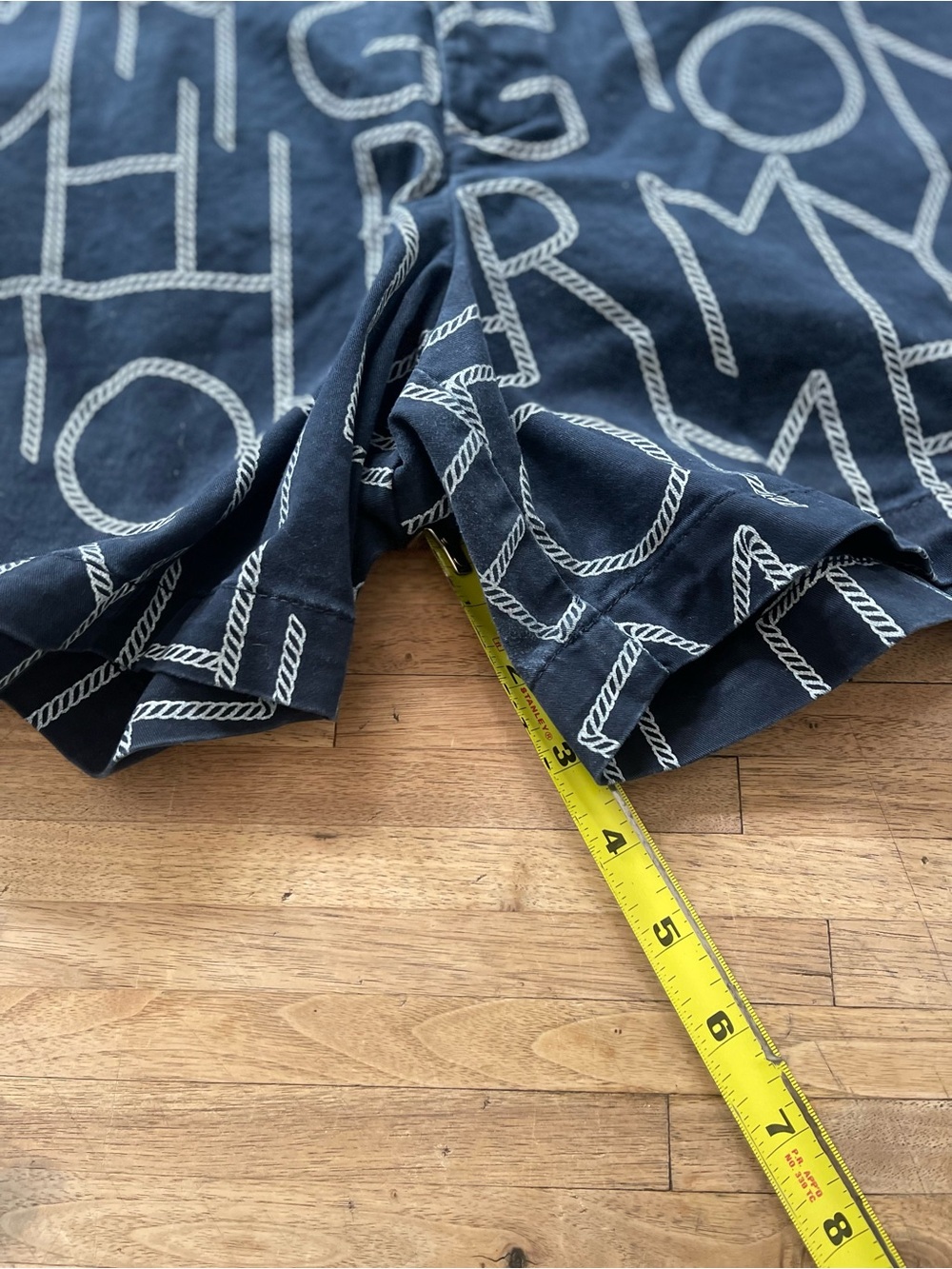 Tommy Hilfiger TH Flex | 5” Navy Shorts Rope Letter Print | Women’s 12 - Picture 4 of 8